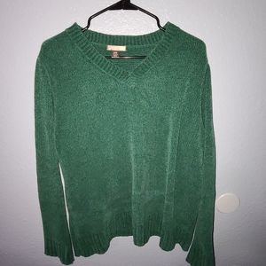 Green fuzzy sweater
